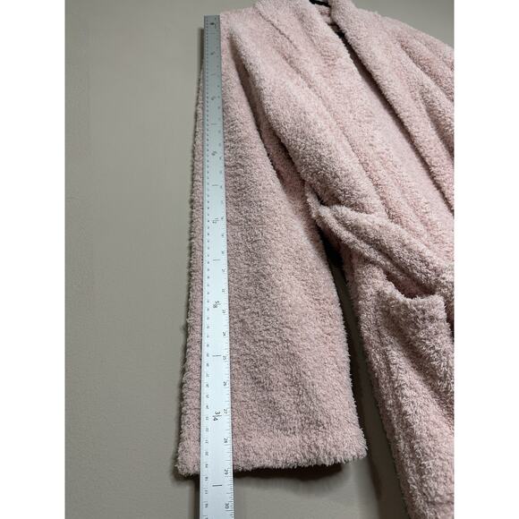 Barefoot Dreams Cozychic Fuzzy Pink Long Heavy Robe With Belt Adult Size 2 - Picture 7 of 7